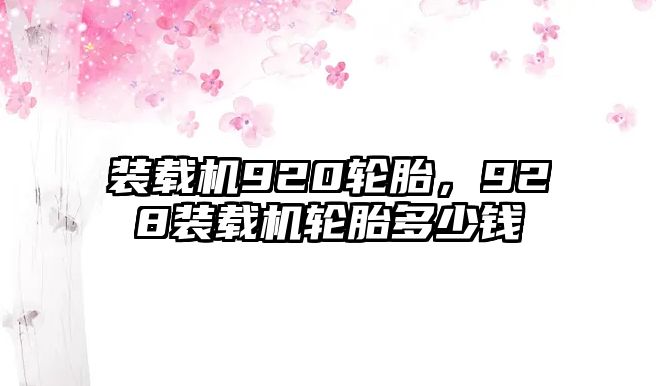 裝載機920輪胎，928裝載機輪胎多少錢