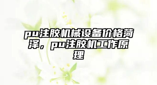 pu注膠機械設備價格菏澤，pu注膠機工作原理