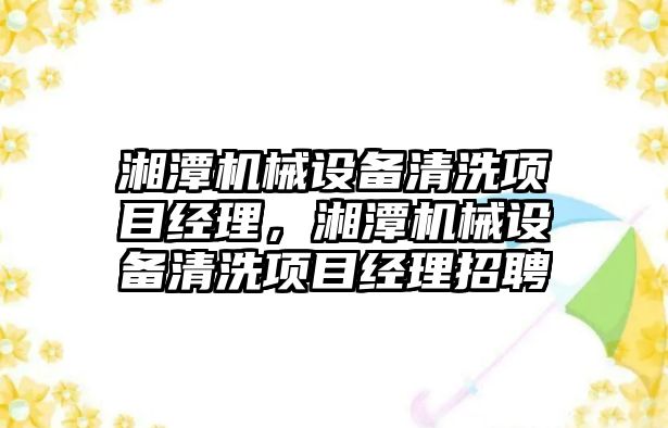 湘潭機械設備清洗項目經(jīng)理，湘潭機械設備清洗項目經(jīng)理招聘