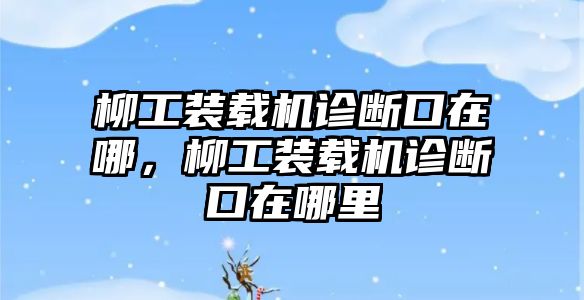 柳工裝載機診斷口在哪，柳工裝載機診斷口在哪里