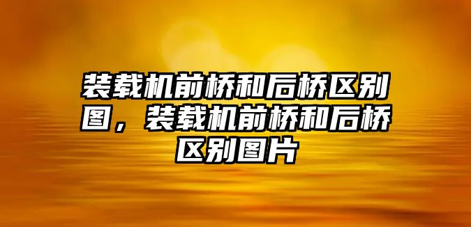 裝載機前橋和后橋區(qū)別圖，裝載機前橋和后橋區(qū)別圖片