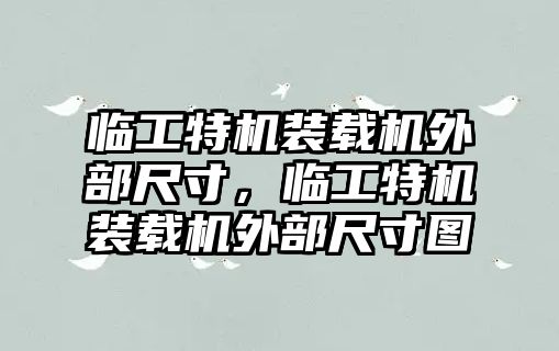 臨工特機(jī)裝載機(jī)外部尺寸，臨工特機(jī)裝載機(jī)外部尺寸圖