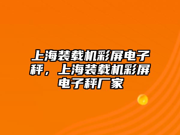 上海裝載機(jī)彩屏電子秤，上海裝載機(jī)彩屏電子秤廠家