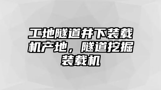 工地隧道井下裝載機產(chǎn)地，隧道挖掘裝載機