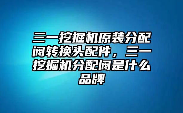 三一挖掘機(jī)原裝分配閥轉(zhuǎn)換頭配件，三一挖掘機(jī)分配閥是什么品牌