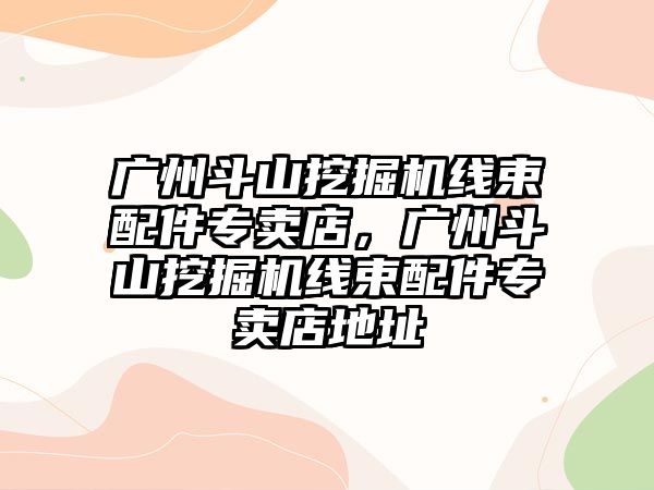 廣州斗山挖掘機線束配件專賣店，廣州斗山挖掘機線束配件專賣店地址