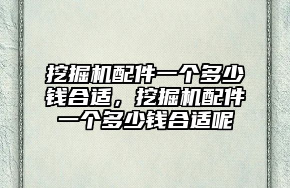 挖掘機配件一個多少錢合適，挖掘機配件一個多少錢合適呢