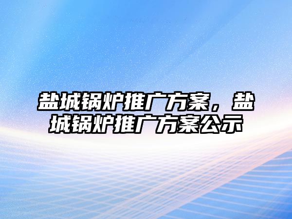 鹽城鍋爐推廣方案，鹽城鍋爐推廣方案公示