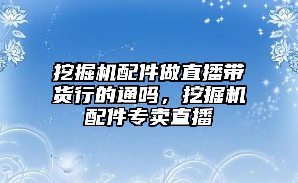 挖掘機(jī)配件做直播帶貨行的通嗎，挖掘機(jī)配件專賣直播