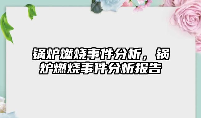 鍋爐燃燒事件分析，鍋爐燃燒事件分析報(bào)告