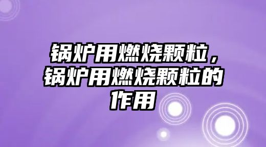 鍋爐用燃燒顆粒，鍋爐用燃燒顆粒的作用