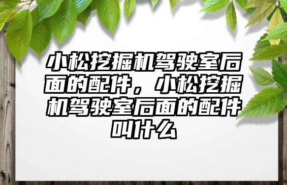 小松挖掘機駕駛室后面的配件，小松挖掘機駕駛室后面的配件叫什么