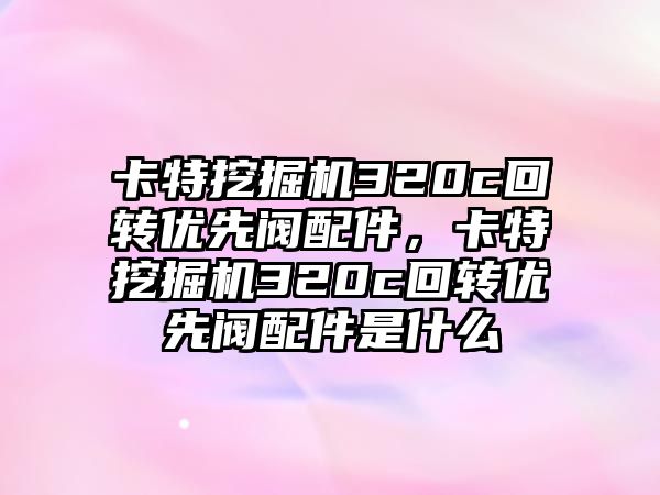 卡特挖掘機320c回轉優(yōu)先閥配件，卡特挖掘機320c回轉優(yōu)先閥配件是什么