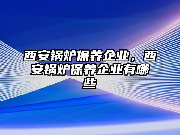 西安鍋爐保養(yǎng)企業(yè)，西安鍋爐保養(yǎng)企業(yè)有哪些