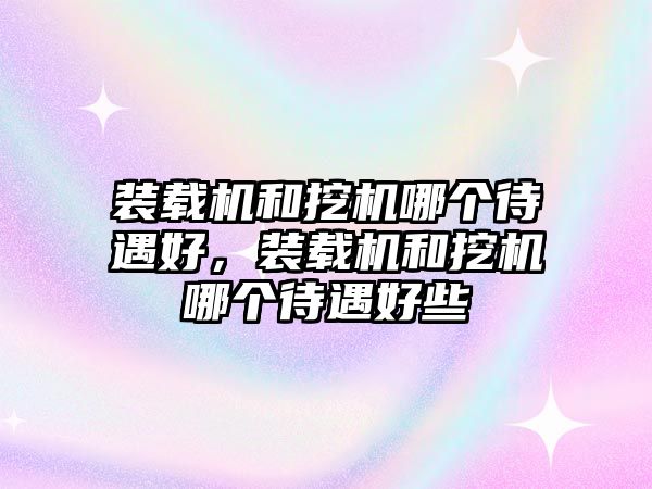 裝載機和挖機哪個待遇好，裝載機和挖機哪個待遇好些