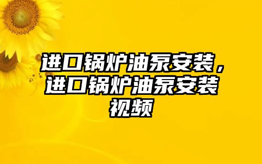 進(jìn)口鍋爐油泵安裝，進(jìn)口鍋爐油泵安裝視頻