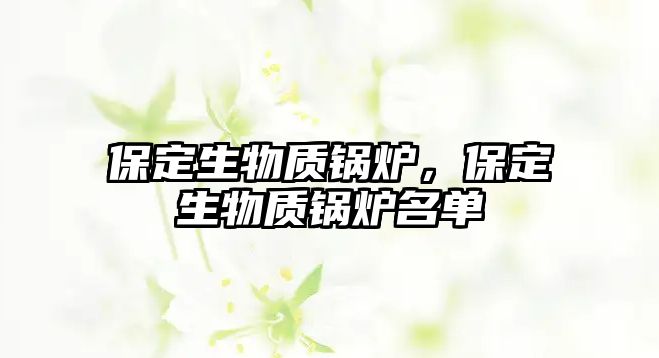 保定生物質(zhì)鍋爐，保定生物質(zhì)鍋爐名單