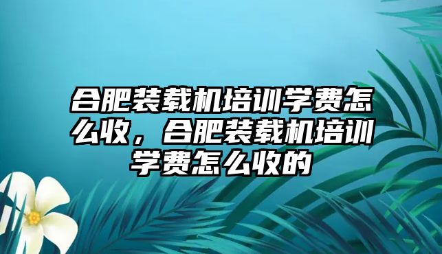 合肥裝載機(jī)培訓(xùn)學(xué)費(fèi)怎么收，合肥裝載機(jī)培訓(xùn)學(xué)費(fèi)怎么收的