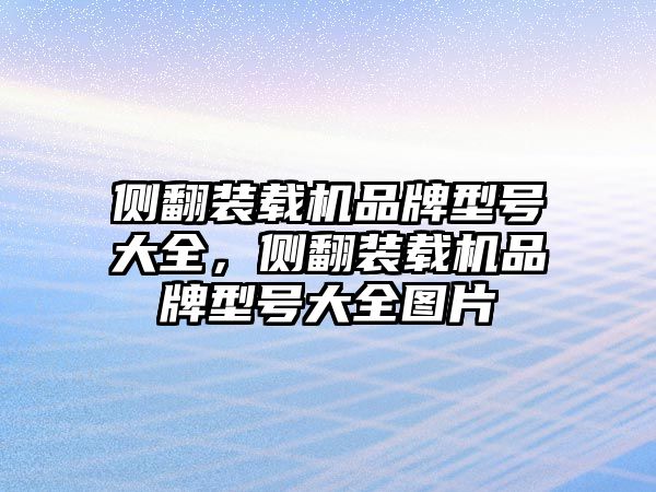 側(cè)翻裝載機品牌型號大全，側(cè)翻裝載機品牌型號大全圖片