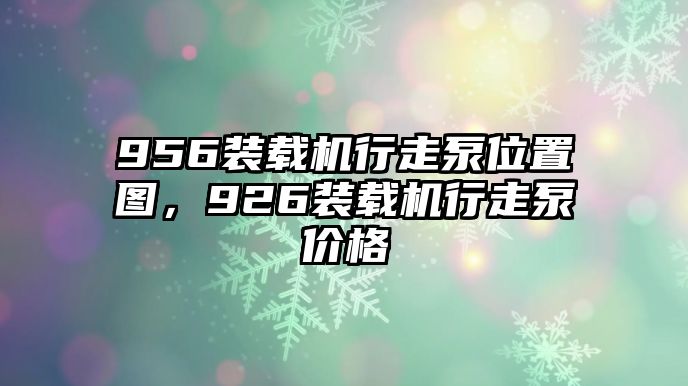 956裝載機(jī)行走泵位置圖，926裝載機(jī)行走泵價格