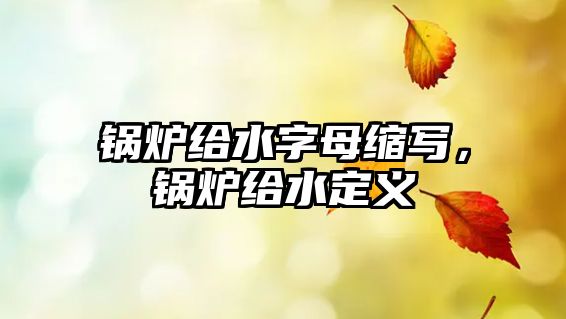 鍋爐給水字母縮寫，鍋爐給水定義