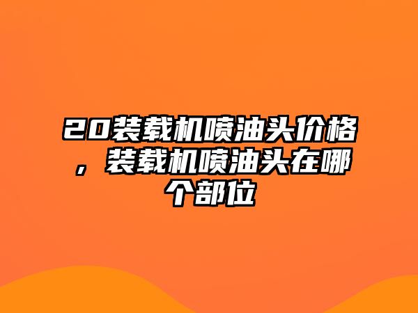 20裝載機噴油頭價格，裝載機噴油頭在哪個部位