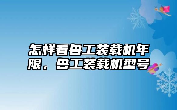 怎樣看魯工裝載機(jī)年限，魯工裝載機(jī)型號(hào)