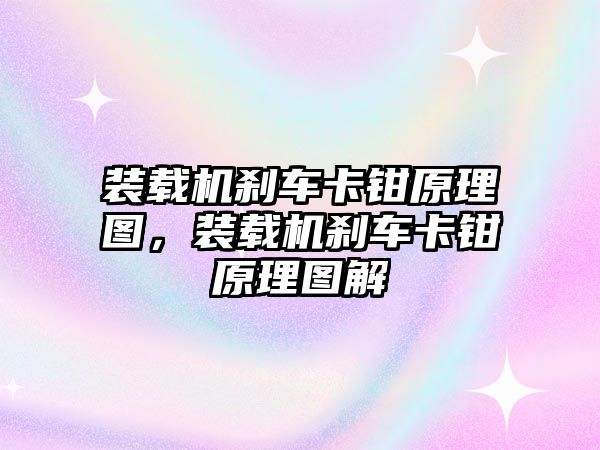 裝載機剎車卡鉗原理圖，裝載機剎車卡鉗原理圖解