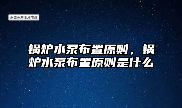 鍋爐水泵布置原則，鍋爐水泵布置原則是什么