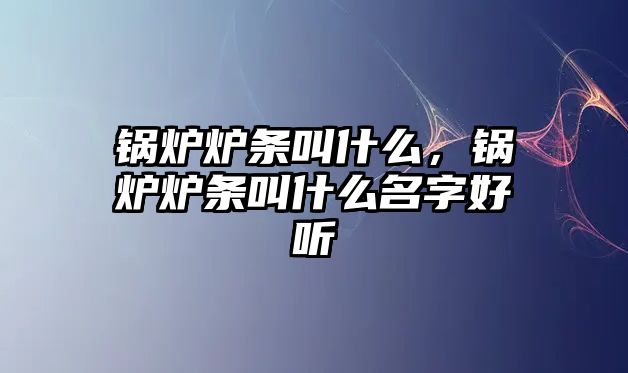 鍋爐爐條叫什么，鍋爐爐條叫什么名字好聽