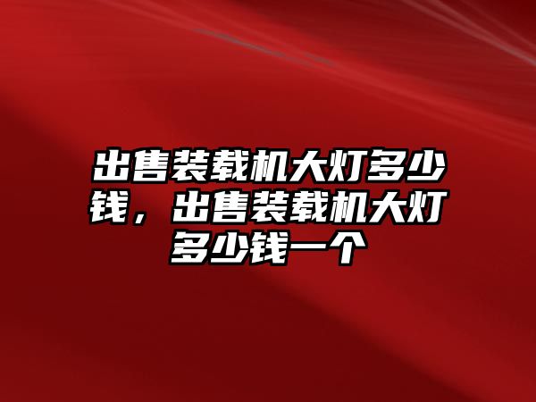 出售裝載機(jī)大燈多少錢(qián)，出售裝載機(jī)大燈多少錢(qián)一個(gè)